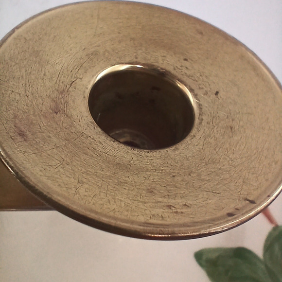 Vintage Franciscan Apple Brass Candle Holders – Hand Painted Ceramic Set of 2 - Picture 6 of 10